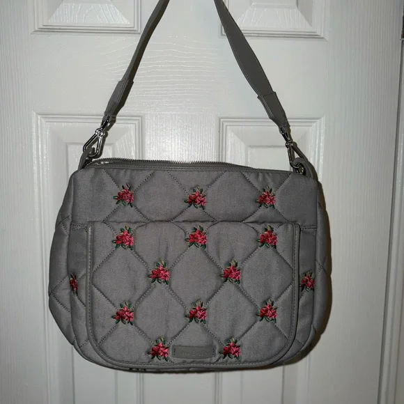 vera Bradley Gray Quilted Floral Women's Bag - Picture 2 of 14
